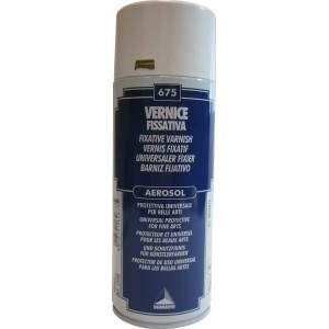Spray fissativo Maimeri, vernice protettiva incolore per pittura e arte, aerosol.