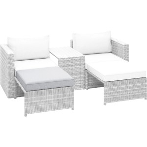 Cuscino di ricambio grigio per set mobili da balcone Olea, in polyrattan.