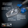 Pinza a combinazione LUX PRO 160mm con manici 3K, dettaglio delle aree di presa e taglio.
