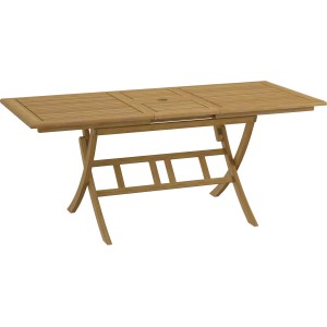 Tavolo da giardino t.b.t. in legno con allunga e struttura a X.