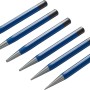 Set di 6 punzoni LUX-TOOLS con fusto blu e punta in acciaio.