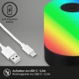 Lampada da tavolo ricaricabile Brilo Smal nera con RGB e cavo USB-C.