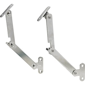 Hettich Mini supporto per anta a ribalta, 2 supporti in acciaio nichelato per ante mobili fino a 90° di apertura.