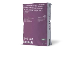 Sacco grigio di adesivo per piastrelle H40 Gel di Kerakoll, 25 kg.