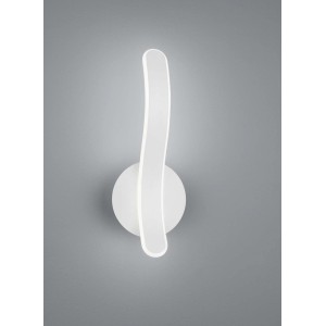 Applique LED moderna con design curvo bianco per un'illuminazione elegante.