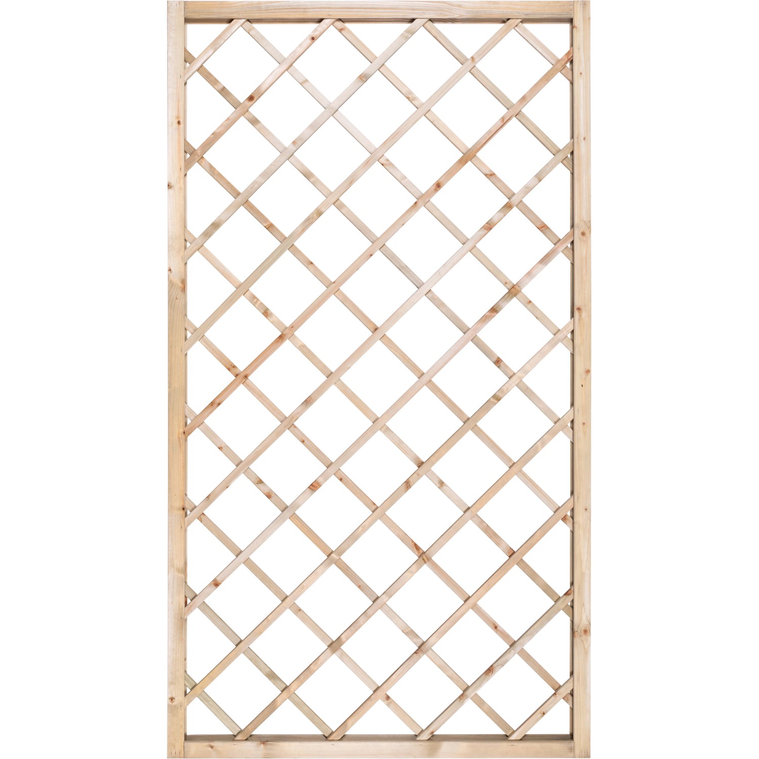 Pannello di recinzione in legno con motivo a rombi per il giardino.