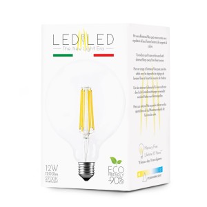 Lampadina LED E27 in confezione, bianco caldo, 12W, 1200lm, 2700K.