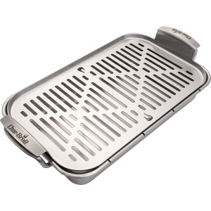Char-Broil Grill+ teglia per griglia, 42,5x22x5cm, acciaio inox. Accessorio per griglia per pesce, verdure e altro.
