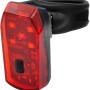 Luce bici rossa t.b.t. con supporto nero per maggiore sicurezza stradale.