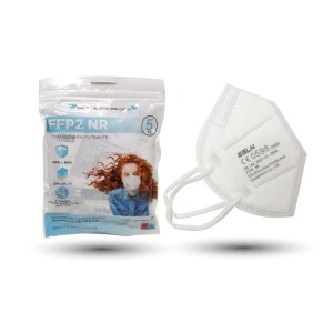 t.b.t. Mascherine FFP2, confezione da 5, maschera di protezione respiratoria bianca per il controllo delle infezioni.