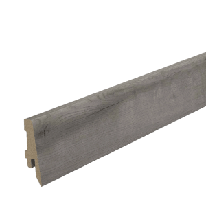 Battiscopa t.b.t. grigio con texture legno per interni.