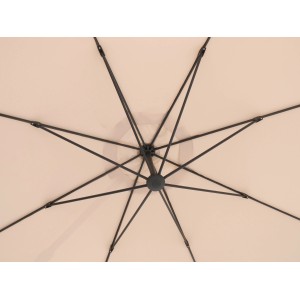 Dettaglio: Ombrellone a braccio Cocoa Beach beige (Ø 350 cm) con struttura nera.