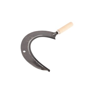 LUX Falcetto tondo forgiato con manico in legno per giardinaggio.