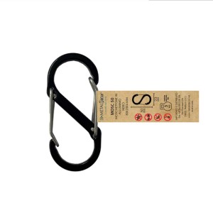 Moschettone doppia chiusura in alluminio 50x23x4 mm nero