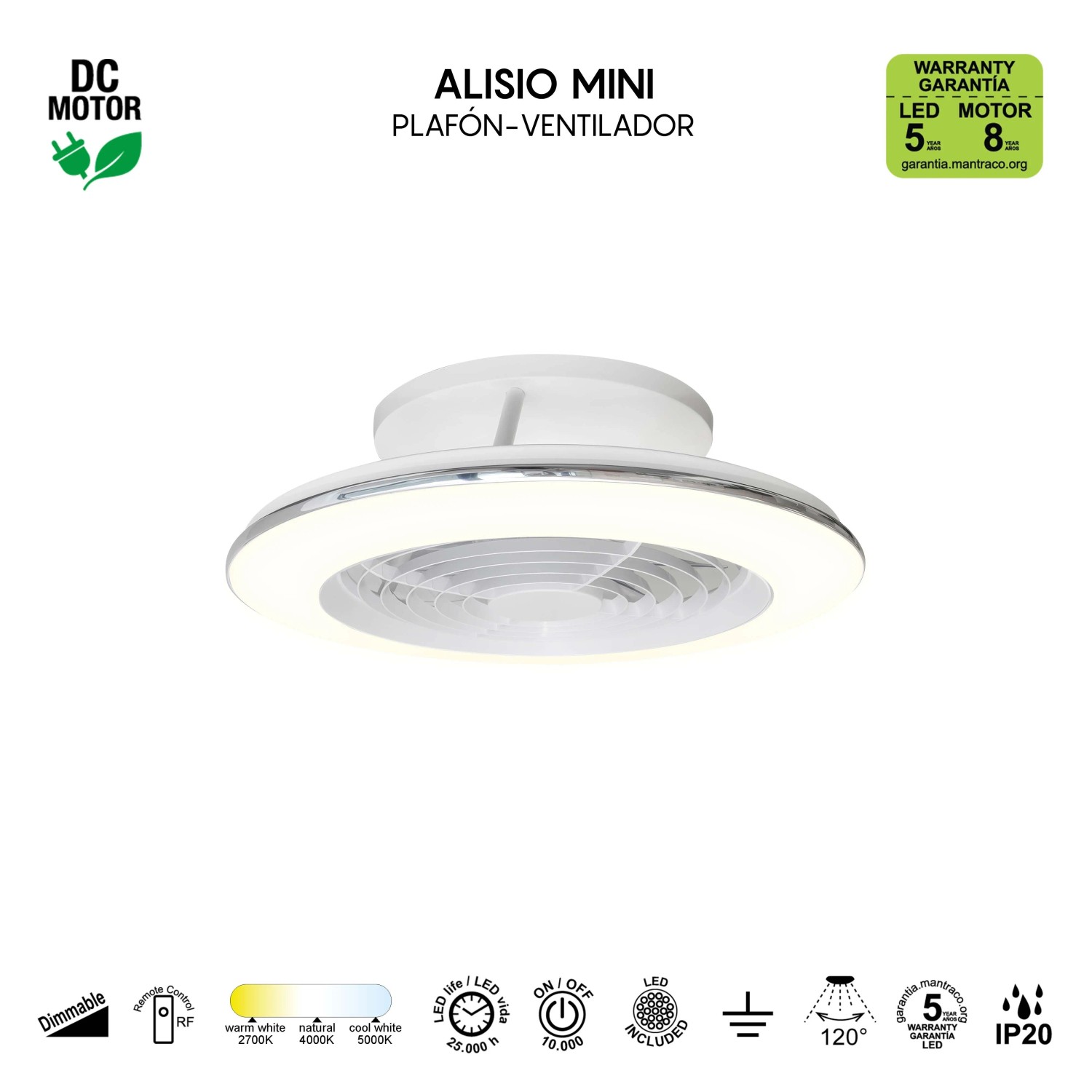 Planofiera LED 70W con ventilatore 30W Alisio Mini 16,5x52,5 cm bianco_6