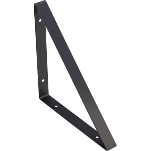 Mensola triangolare nera opaca 27,2 cm per scaffali.