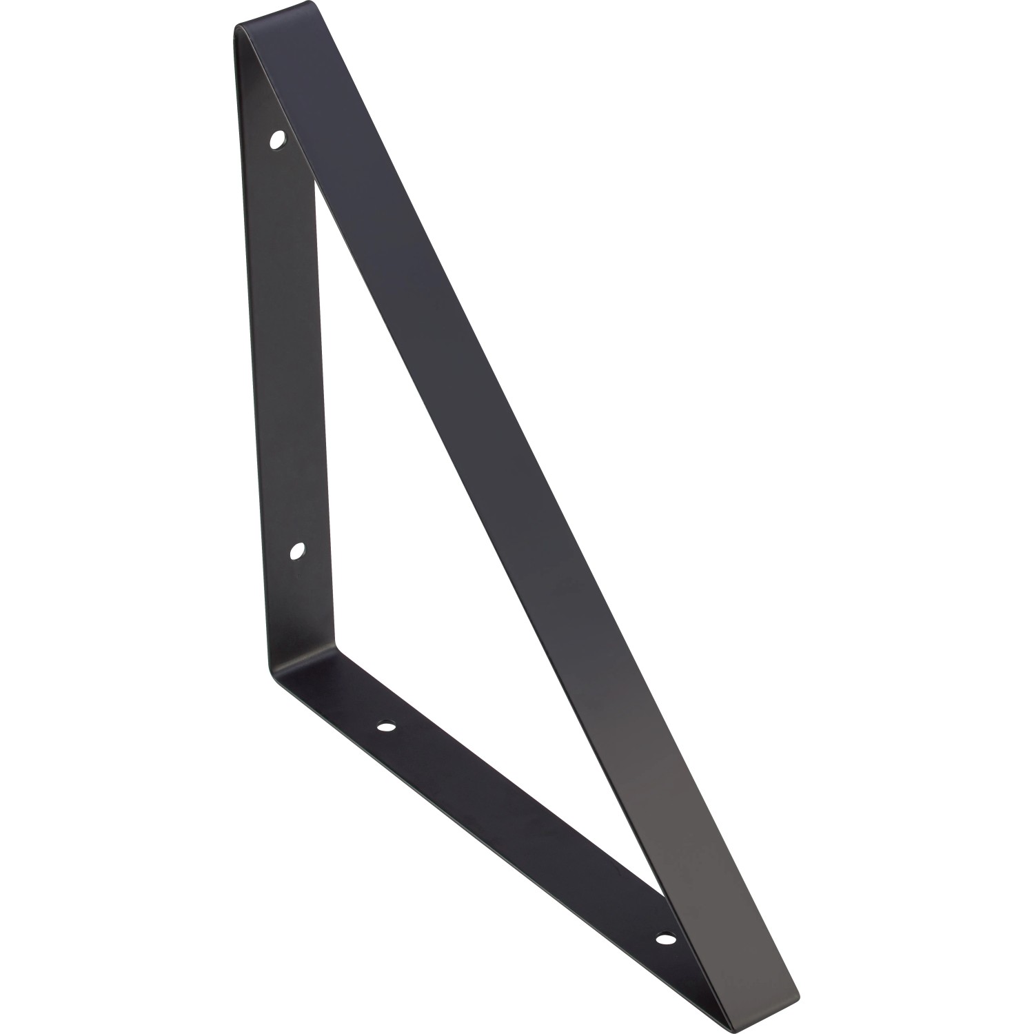 Mensola triangolare nera opaca 27,2 cm per scaffali.