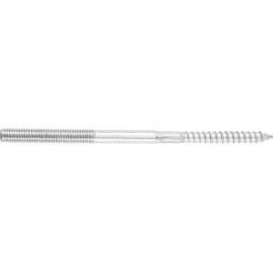 Vite a doppio filetto LUX M8 x 140 mm, zincata, con filettatura per legno e metrica per lavori di montaggio.