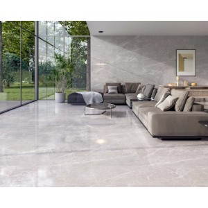 Piastrella in gres porcellanato Merano Perla lucido 60x120 cm 1,44 m²