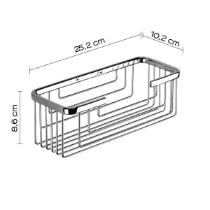 Cestello da parete cromato t.b.t., accessorio per bagno e doccia.