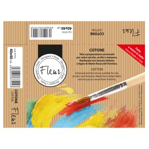 t.b.t. Telaio intelaiato, 40x40 cm, cotone, adatto per colori a olio, acrilici e tempera.