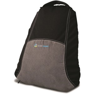 Borsa nera t.b.t. per interni auto con inserto grigio e logo Kine Travel.