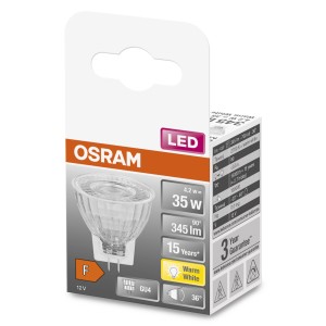 Lampadina LED GU4 Osram, 4.2W, bianco caldo, per illuminazione d'atmosfera.