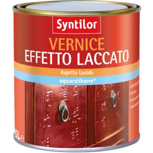 Barattolo di vernice per legno rossa Syntilor con effetto lucido. Ideale per la laccatura.