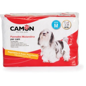 Confezione di pannolini per cani Camon taglia M, adatti per cani con girovita 35-45 cm.