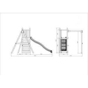 Gioco da giardino Funny 3 scivolo e altalena 290 x 200 x h210 cm