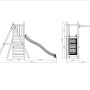 Gioco da giardino Funny 3 scivolo e altalena 290 x 200 x h210 cm
