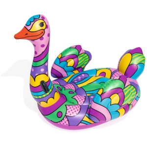 Colorato gonfiabile a forma di cigno per bambini, categoria animali gonfiabili.