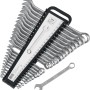 Set di chiavi combinate da 25 pezzi (6-32 mm) con supporto, ideale per bulloni e dadi.