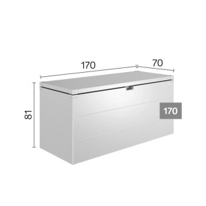 Biohort StyleBox 170, grigio quarzo metallizzato. Box universale impermeabile, dimensioni 170x70x81 cm.