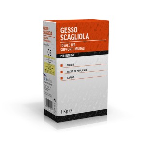 Scatola di gesso scagliola, ideale per pareti interne. Bianco, facile da applicare, rapido.