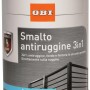 Barattolo di smalto per metalli OBI 3in1, bianco satinato, 750ml. Protezione antiruggine, primer e finitura in uno.