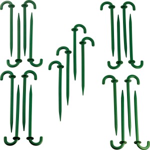 10 supporti verdi per reti e teli per il fissaggio nell'aiuola.