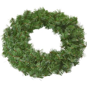 Corona di abete artificiale, Ø 40 cm, in PVC, aghi verdi per decorazioni natalizie.