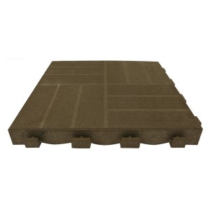 Pavimento autobloccante t.b.t. marrone per esterni. Forma quadrata con superficie scanalata.
