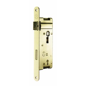 Serratura da infilare in metallo per porte interne, color oro. Serratura per porte interne.