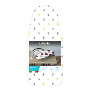 Confezione di un asse da stiro Colombo Miniasse 70 con motivo a cactus.