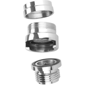 Adattatore cromato Wenko per doccetta lavabo, dettaglio.