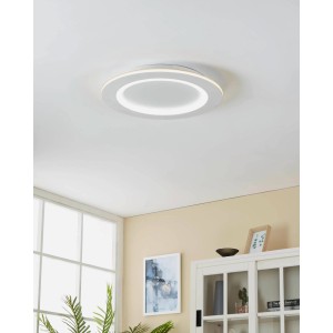 Plafoniera LED CCT Eglo Padrogiano-Z bianca, Ø 45cm, design moderno per illuminazione d'atmosfera.