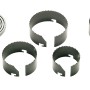 Set di seghe a tazza LUX, 7 pezzi con 5 seghe, piastra adattatore e punta da trapano per installazione elettrica.