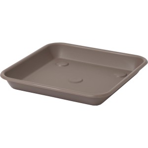 Sottovaso quadrato color tortora per vasi da fiori, t.b.t.