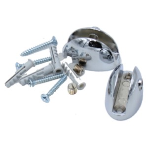 Set di supporti per mensole t.b.t. con viti e tasselli, effetto cromato.