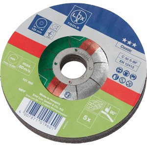 Disco da taglio per pietra LUX Classic, Ø 125 mm, confezione da 5. Accessorio per smerigliatrice angolare.
