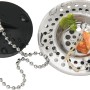 Set da 2 filtri di scarico Wenko con residui di cibo e tappo con catena in acciaio inox.