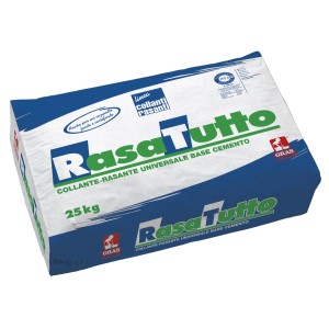 Sacco di Rasatutto adesivo e rasante universale, 25 kg, per interni ed esterni.