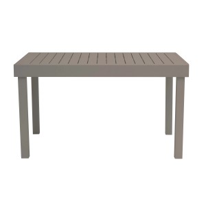 Tavolo da giardino grigio t.b.t. con design a listelli per esterni.